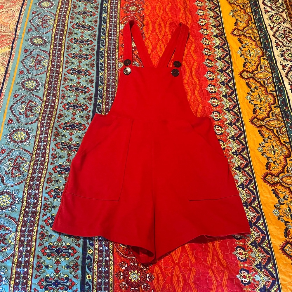 American Apparel Red overalls